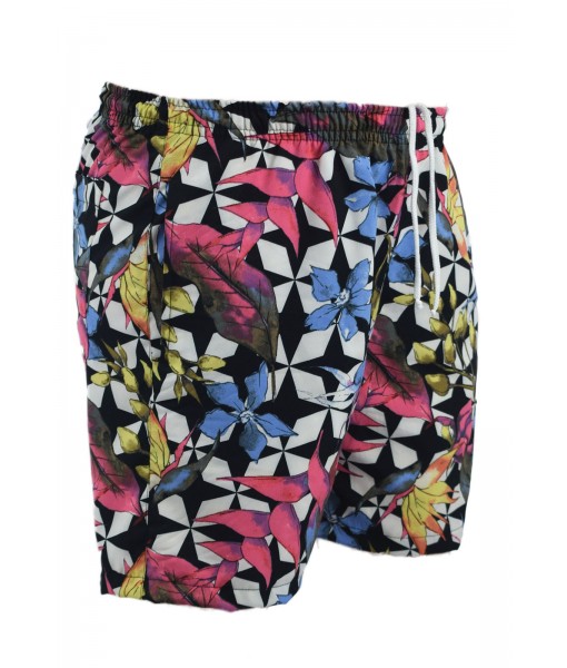 Short Floral Estampado Calção elastano P M G Gg Verão Rosa